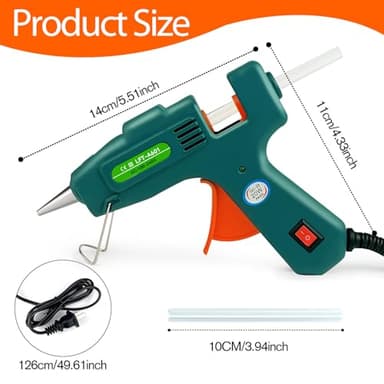 SHJADE Hot Glue Gun with 30 Glue Sticks, Fast Preheating Hot Melt Gun, Mini Glue Gun Kit for Kids DIY School Craft Projects and Quick Home Repairs, 20W Green - Image 4