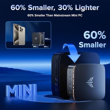 KAMRUI Essenx E1 Mini PC 12th N97 Mini Computers(Beat N150, up to 3.6GHz), Desktop Computers 16GB RAM 1TB SSD, Micro PC Computer Support 4K HDMI+DP, Desktop PC with Dual WiFi, Business Home Office - Image 7