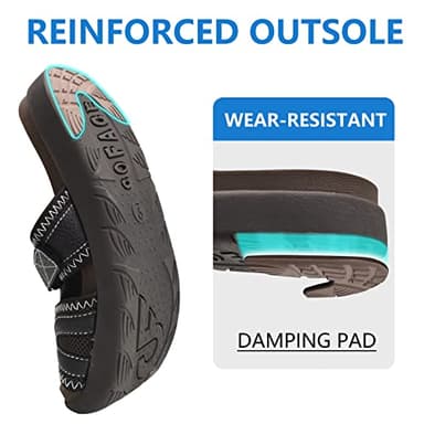 COFACE Mens Sport Recovery Sandals Plantar Fasciitis Soft Cushion Lightweight Orthotic Slides for Men Brown Size 9 - Image 6