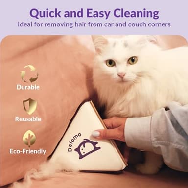 DELOMO Pet Hair Removal Tool：3 in 1 Cat and Dog Hair Remover - Carpet Rake for Multi-Surface - Reusable Pet Hair Remover for Couch, Furniture,Clothes,Car Mats,Pet Bed - Image 6