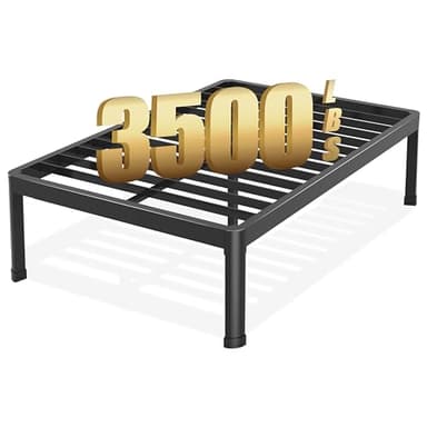 Yitong Angel 18 Inch Queen Bed Frame with Round Corner Edge Legs, 3500 lbs Heavy Duty Metal Platform Bed Frame Queen Size, Steel Slats Support/No Box Spring Needed/Noise Free/Non-Slip - Image 1