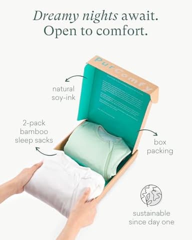 PurComfy Supersoft Sleep Sack 0.5 TOG, Premium Bamboo Viscose Baby Sleeping Bag, Lightweight Sleep Sack 6-15 Months (Sage) - Image 7