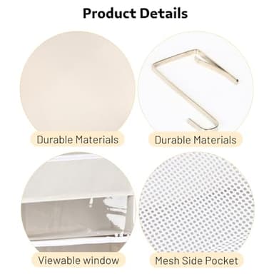 Over the Door Organizer 5 Tiers,Extra Large Behind Door Storage of 10 Compartments,80 lbs Weight Capacity Over the Door Storage, Door Hanging Organizer for Closet, Diaper Organizer, Beige - Image 7