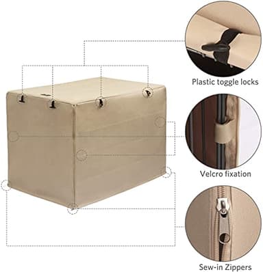 X-ZONE PET Double Door Dog Crate Cover - Polyester Pet Kennel Cover (Fits 24 30 36 42 48 inches Wire Crate) (30Inch, Tan) - Image 5