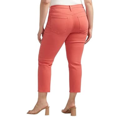 JAG Women's Plus Size Cassie Mid Rise Cropped Pants, Salsa - Image 3