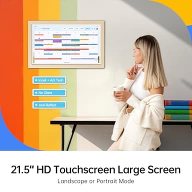 ApoloSign Digital Calendar: Electronic Calendar, Smart Touchscreen Interactive Display for Chore Chart, Family Schedules Planner, Supports All Apps via Google Play (Yellow, 21.5-inch) - Image 6