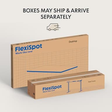 FLEXISPOT EN2 Whole-Piece Standing Desk with Clamp Power Strip, 55 x 28 Electric Stand Up Height Adjustable Desk with Cable Management (White Frame + 55" Maple Top, 2 Packages) - Image 9