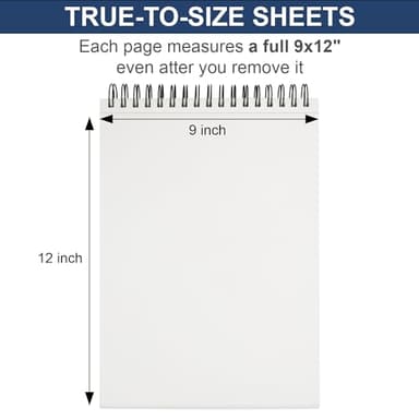 9" x 12" Sketch Book Set, Drawing Paper Pad (68lb/100gsm), 2-Pack Top Spiral Bound Sketch Pad, Double-Sided Hardcover Sketchbook, Art Notebooks Drawing for Kids, Beginners and Artists,100 Sheets Each. - Image 5