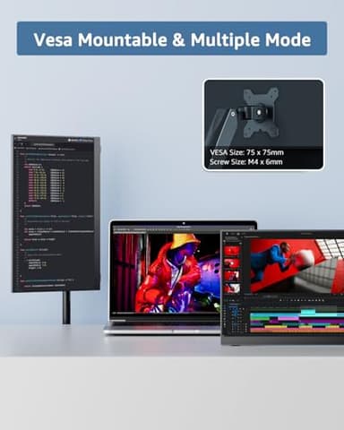 Yodoit Portable Monitor for Laptop, 15.6" 1920×1080 Travel Monitor FHD Screen IPS Display with USB Type C Port, Speakers and Smart Cover Compatible with PC, MacBook, Xbox (Black) - Image 6