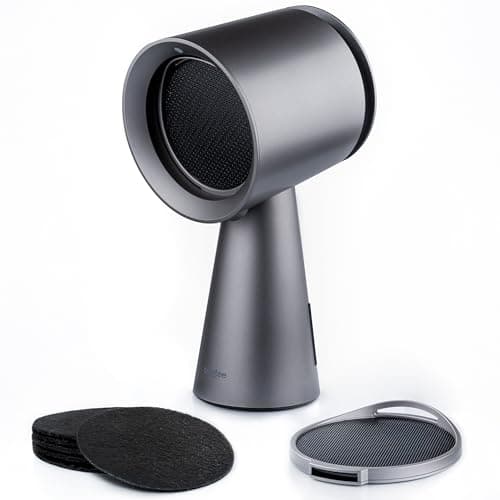 BREETEE Grey Portable Range Hood – Multi-Layer Filtration, Low Noise 3-Speed Compact Kitchen Exhaust Fan, Desktop Range Hood with 4-Core & Carbon Filters, Oil Cup, for Apartments, Dorm, RV, Indoor BBQ - Image 1