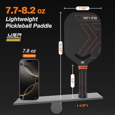 DGYGQ Pickleball Paddles, Carbon Fiber Pickleball Paddle with a 13mm Polypropylene Honeycomb Core, Increased Power for Ultimate Spin & Consistency - Image 7
