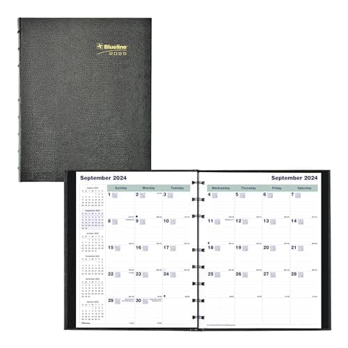 Blueline® 2025 Plan & Link™ CoilPro™ Monthly Planner, 16 Months, September 2024 to December 2025, Twin-Wire Binding, 9.25" x 7.25", Black, English (C1200C.81T-25) - Image 1