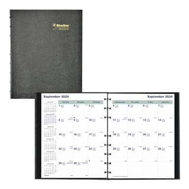 Blueline® 2025 Plan & Link™ CoilPro™ Monthly Planner, 16 Months, September 2024 to December 2025, Twin-Wire Binding, 9.25" x 7.25", Black, English (C1200C.81T-25) - Image 1