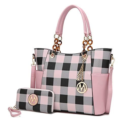 MKF Collection Tote Bag for Women, Handbag Set with Wallet-Top-Handle- Vegan Leather Purse Pink by Mia k - Image 1