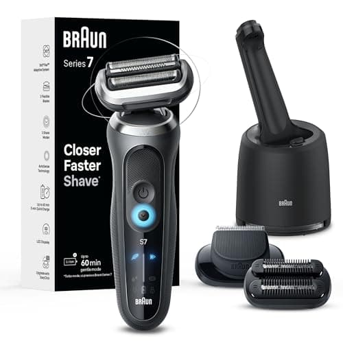 Braun Electric Shaver for Men, Series 7 7185cc, Waterproof, Wet & Dry Shave, Shaving Kit with SmartCare Center and Beard Trimmer, 3 Shave Modes, 60 Minute Battery Runtime, 10 Piece Set - Image 1