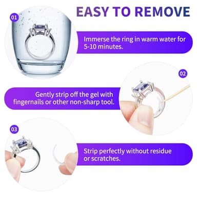 Ring Sizers for Loose Rings - 10ml Invisible Guards Adjuster for Men and Women, Spacers & Tighteners, with UV LED Lamp, Fit Any Rings Resizer, Reduces by 0.5-1.5mm - Image 6