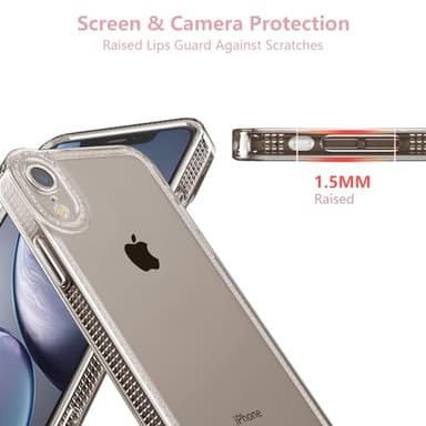 ZTOFERA Designed for iPhone XR 6.1 inch,Cute Clear Case for Women Girls,Sparkly Glitter Bling Flexible Soft TPU Silicone Bumper Protective Cover for iPhone XR,Gray - Image 2