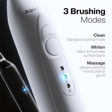 Aquasonic Duo - Dual Handle Ultra Whitening 40,000 VPM Wireless Charging Electric ToothBrushes - 3 Modes with Smart Timers - 10 Dupont Brush Heads & 2 Travel Cases Included - Image 4