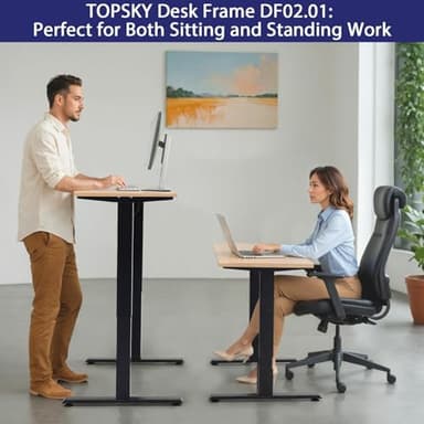 TOPSKY Dual Motor Electric Adjustable Standing for up to 70.8”x31.5” Table Tops, 225 lbs Weight Capacity, Computer Desk for Home and Office (Black Frame only) - Image 6