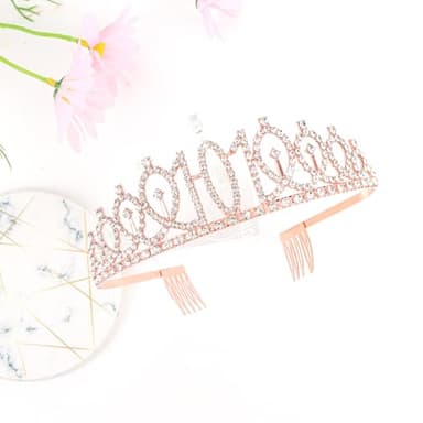 CIEHER 101th Birthday Decorations for Women: Crown, Sash, Pearl Pin - Fabulous 101st Birthday Tiara - Image 4