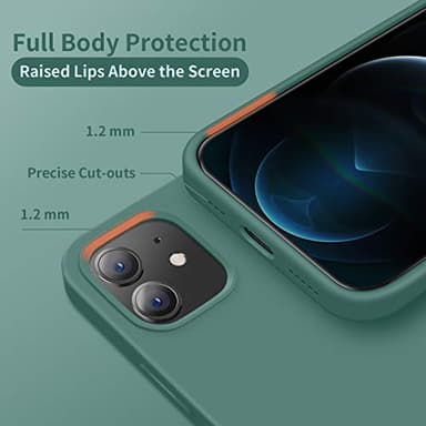 Cordking Designed for iPhone 12 Case, Designed for iPhone 12 Pro Case, Silicone Shockproof Phone Case with [Soft Anti-Scratch Microfiber Lining] 6.1 inch, Midnight Green - Image 3