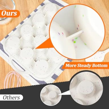 Silicone Muffin Pan, with Metal Reinforced Frame 2.8 Inch Regular Size Silicone Cupcake Pan Nonstick 12 Cups for Baking Homemade Muffins, Cupcakes, Egg Bites 2 Pack Dishwasher Safe BPA Free - Image 7
