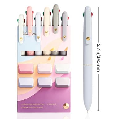 Ddaowanx Multicolor Pens, 4-in-1 Colored Ballpoint Pen 0.5mm Fine Point Smooth Writing,Nurse Accessories for Work,Gifts for Teen Girls,6-Count - Image 3