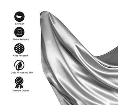 Lanest Housing Silk Satin Sheets, Full Size Satin Bed Sheet Set with Deep Pockets, Cooling Soft and Hypoallergenic Satin Sheets Full - Light Gray - Image 3