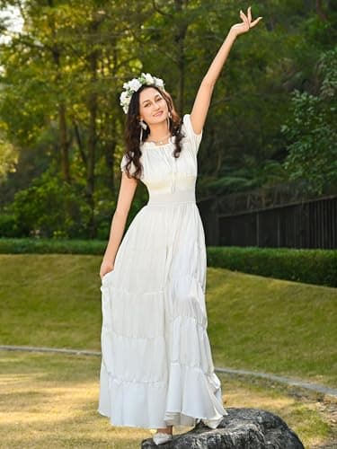 Zhitunemi Renaissance Costume Women Dress: Halloween Costumes Woman 2025 Renaissance Dresses - Halloween Party Theme Events White 2XL - Image 6