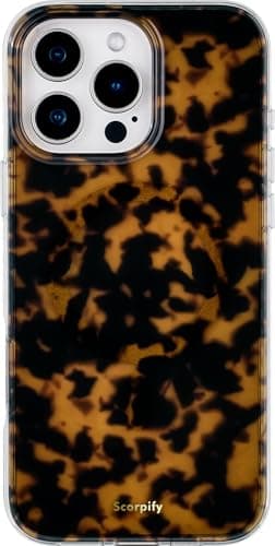 SCORPIFY for iPhone 16 Pro Case [Compatible with MagSafe] with Brown Tortoise Shell Design, Cute Brown Magnetic Phone Cover for Women Girls, Slim Shockproof Bumper - Image 1