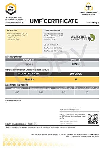 New Zealand Honey Co. Raw Manuka Honey UMF 15+ | MGO 514+, UMF Certified / 17.6oz - Image 2