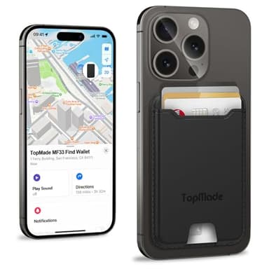 for Magsafe Wallet, Works with Apple Find My, Strongest Magnetic Wallet for iPhone 17/16/15/14/13/12 Series, Leather Magnetic Card Holder with Powerful Magnets, RFID Blocking, Fit 4 Cards, Black - Image 1