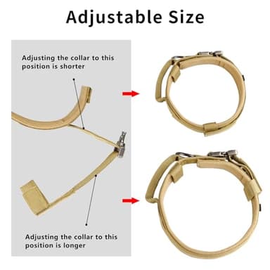 Tactical Dog Collar, Adjustable Nylon Dog Collar with Control Handle，Tactical Collar with Metal Buckle for Medium and Large Dogs(Green,L) - Image 6