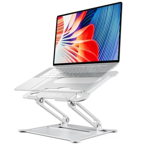 Urmust Laptop Notebook Stand Holder Adjustable Ultrabook Stand Riser Portable Compatible with MacBook Air Pro HP Dell XPS Lenovo All laptops 10-15.6"(Silver) - Image 1