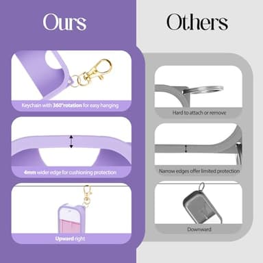 COCGVEL Silicone Case Compatible with Touchland Hand Sanitizer Spray, Protective Case with Keychain for Power Mist and Glow Mist 1 fl oz, Hand Sanitizer Spray Accessory (Purple, 1 Pack) - Image 5