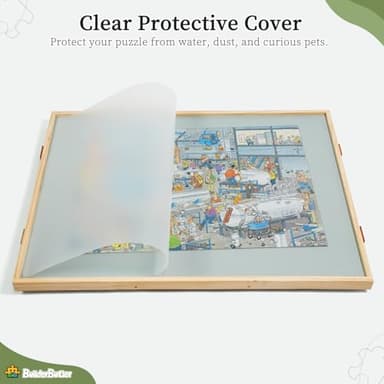 BuilderButler 1500 Pieces 2-in-1 Tilting & Rotating Puzzle Board, Portable Puzzle Table with 4 Drawers Cover,34.25" x 25.2" - Image 5