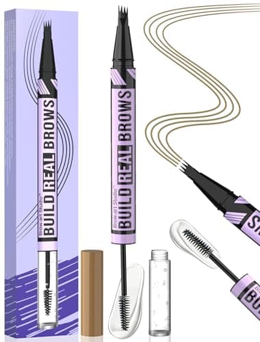 iMethod Eyebrow Pen and Eyebrow Gel - Eyebrow Pencils for Women with 4-Fork-Tip & Brow Gel Clear, Magical 2-in-1 Dual-Ended Brow Pen for Fuller-Looking Defined Brows, Stay All Day, Light Brown - Image 1