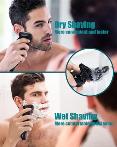 Electric Razor for Men - Rechargeable Electric Shaver for Men, Waterproof Wet Dry Cordless Razor with Nose Hair Trimmer and Sideburns Trimmer - Image 7