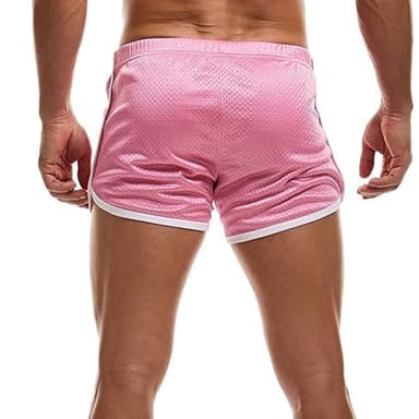 AIMPACT Mens Running Shorts Breathing Workout Gym Booty Short Shorts Pink - Image 3