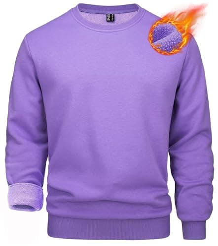 MAGCOMSEN Crewneck Sweatshirts Men Mens Fleece Sweatshirts Mens Crewneck Fleece Crewneck Sweatshirts Work Casual Tops Active Sweatshirts Purple - Image 1