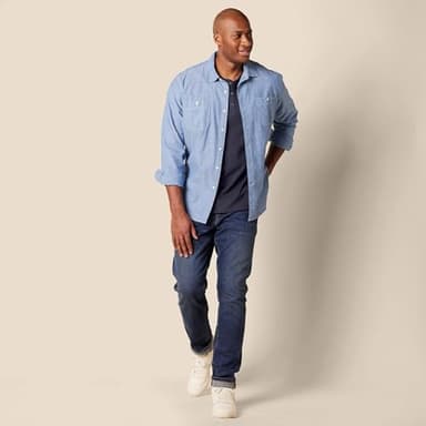 Amazon Essentials Long Sleeve Shirt for Men, Regular-Fit Henley, Available in Big & Tall, Navy, X-Large - Image 7