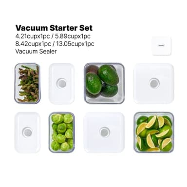 VAKUEN Premium Airtight Food Storage Containers & Vacuum Sealer Machine Starter Set, 4-piece Container with Sealer, 100% Leak Proof,Keep food fresh up to 5 times longer than non-vacuum strorage. - Image 8