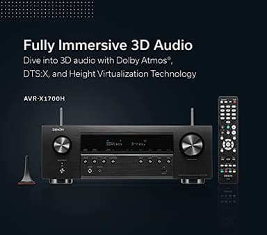Denon AVR-X1700H 7.2ch 8K Home Theater Receiver with 3D Audio, Voice Control, and HEOS Built-in (Renewed) - Image 4