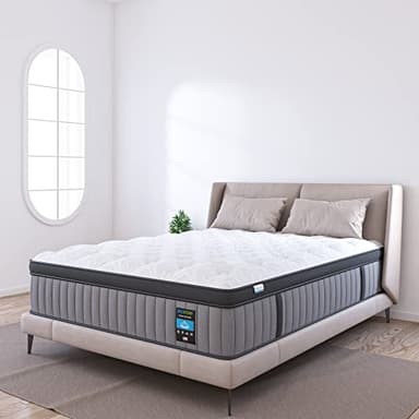 BedStory Firm King Mattress 14 Inch - 7-Zone Hybrid Mattress Extra Lumbar Support - Deep Sleep Pain Relief Contouring Bed in a Box - 365-Night Trial, Fiberglass-Free, CertiPUR-US Certified - Image 2