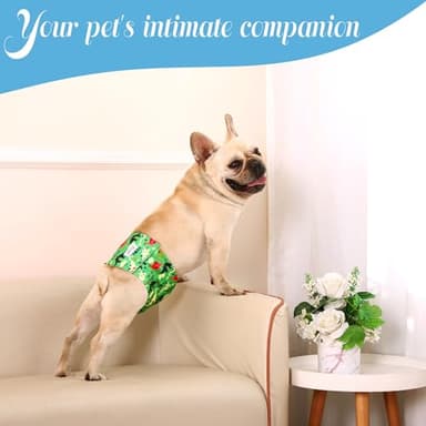 Frvxil Washable Male Dog Diapers: Reusable Belly Bands for Puppy - 3 Pack Absorbent Doggy Wraps (Dinosaur, Medium, Count, 3) - Image 5