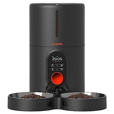 WOPET Automatic Cat Feeders 2 Cats-(𝟮𝟬𝟮5 𝗨𝗽𝗴𝗿𝗮𝗱𝗲) Timed Cat Feeder with Stainless Steel Bowl, Programmable 1-6 Meals Control, Dual Power Supply Auto Pet Feeder for Cats and Dogs - Image 1