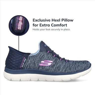 Skechers Women's Hands Free Slip Ins Summits Dazzling Haze Sneaker, Navy Purple, 8 - Image 5
