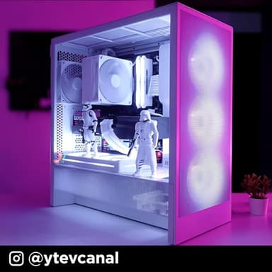 NZXT H5 Flow RGB 2024 - Compact ATX Mid-Tower PC Gaming Case - High Airflow - F360 RGB Core (CV) Included - 360mm Front & 240mm Top Radiator Support - Cable Management - Tempered Glass - White - Image 10