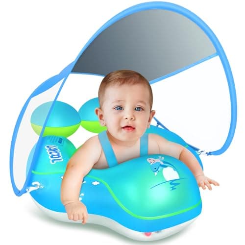 LAYCOL Baby Swimming Float with UPF50+ Sun Canopy Baby Floats for Pool No Flip Overbaby Pool for Baby Age of 3-36 Months - Image 1