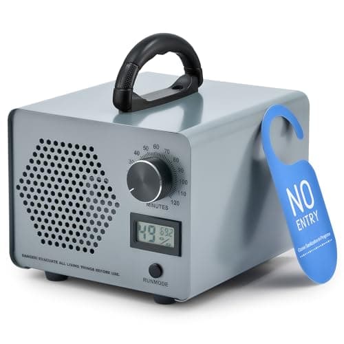 CREWORKS Ozone Odor Machine, Commercial Ozone Generator Air Purifier with Timer Display, 45000 mg/h Ozone Machine for Car Home Smoke Pet Odor Removal, High Capacity for 3200 sq ft Room, Silver - Image 1